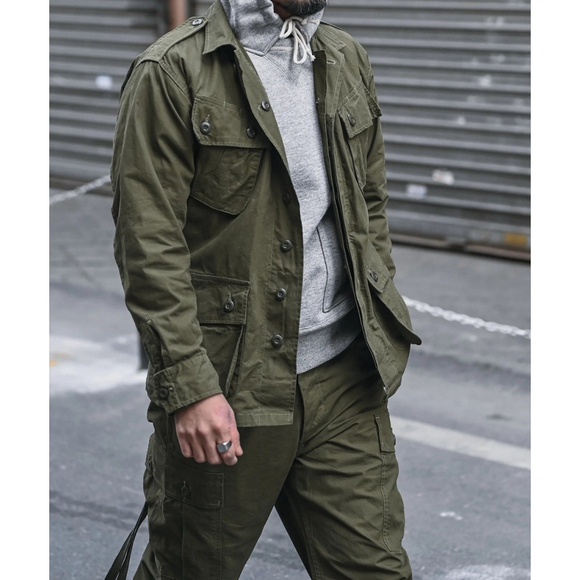 1963 1st Model Tropical Jungle Fatigue Jacket Bronson USA FAST SHIP Size L - Picture 10 of 16